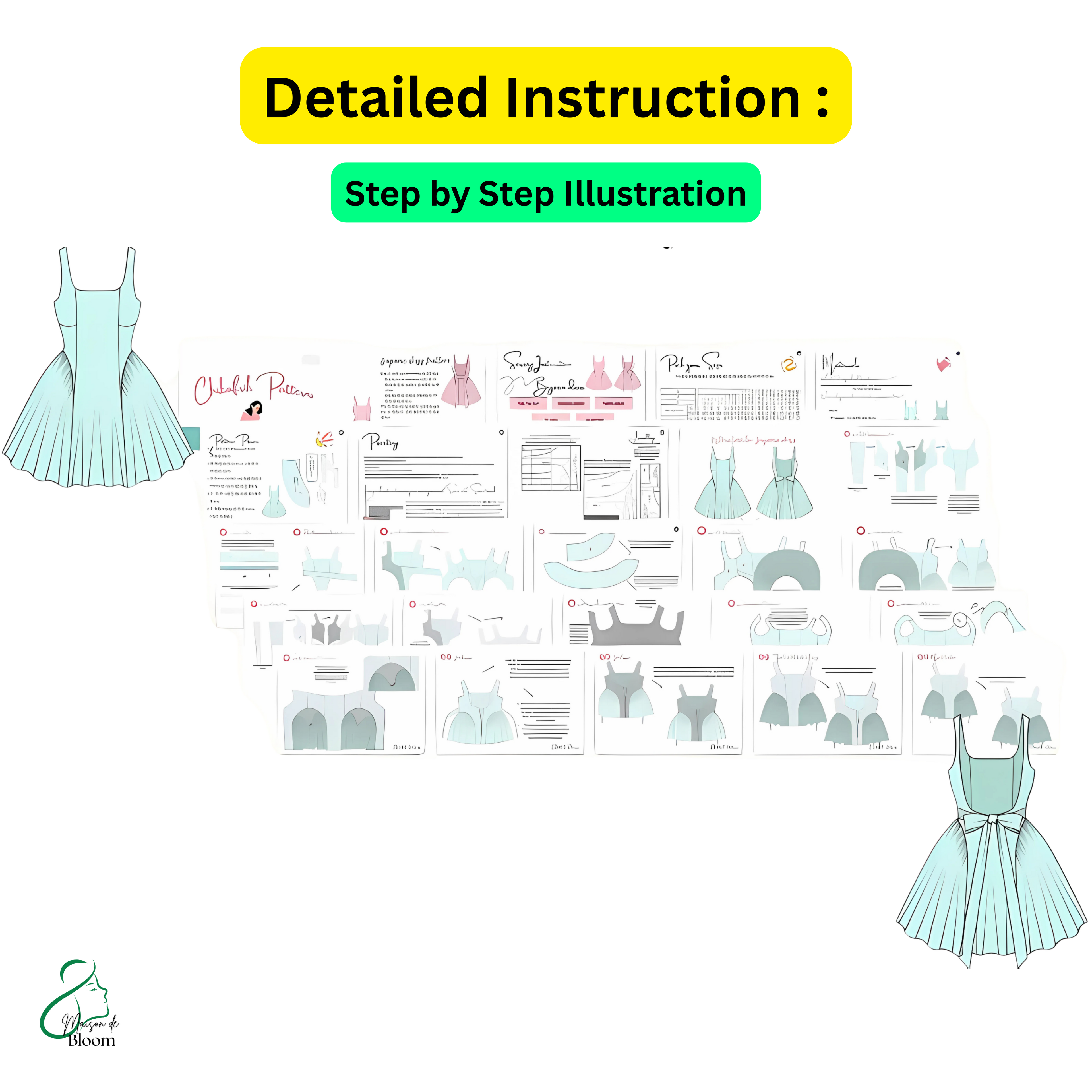 Elegant Begonia Dress Pattern - Maison de Bloom